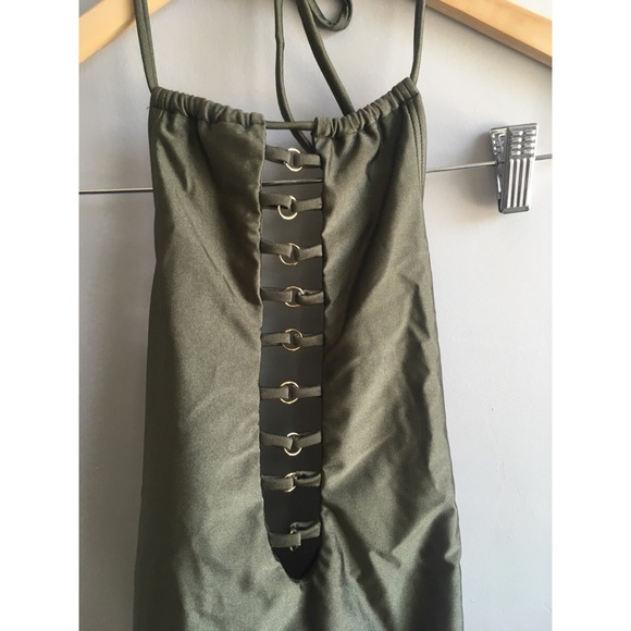 Forever 21 Metallic Green Halter Swimsuit - Picture 3 of 4